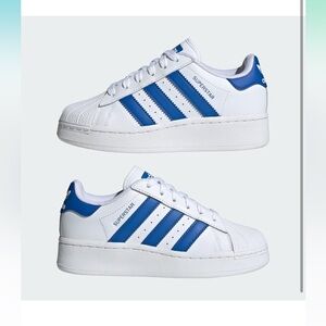 NEW adidas Originals Superstar XLG (Big Kid) White & Blue